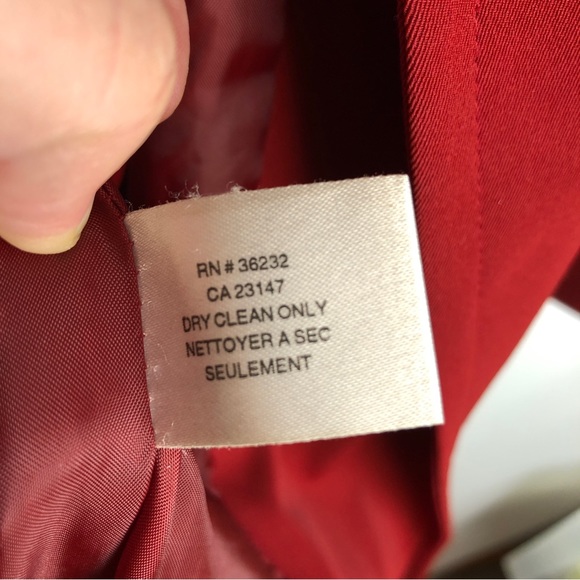 Talbots Petites Long Red Peacoat Formal Dress Jacket - Picture 10 of 14